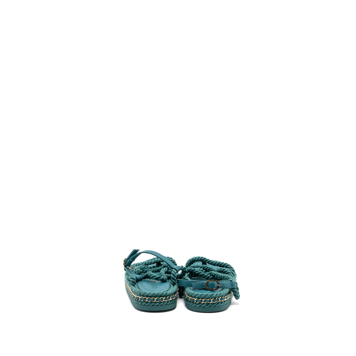 chanel-size-38-21c-sandals-cord-green-lghw