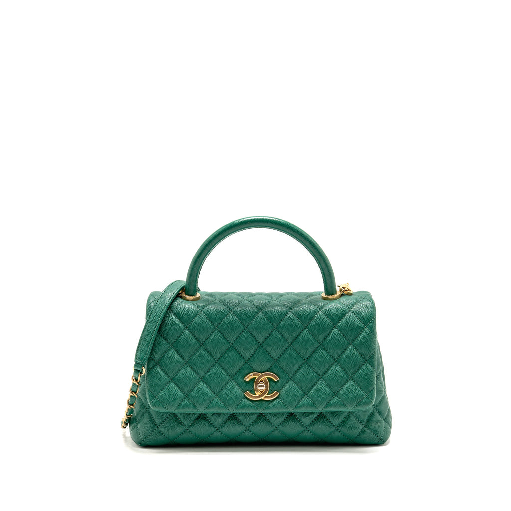 chanel-medium-coco-handle-caviar-green-ghw