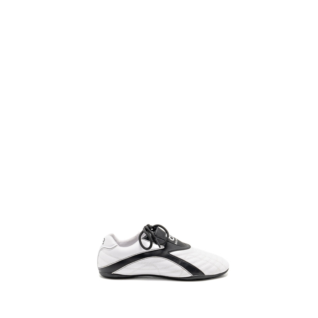 balenciaga-size-36-zen-logo-print-low-top-sneakers-faux-leather-white-black