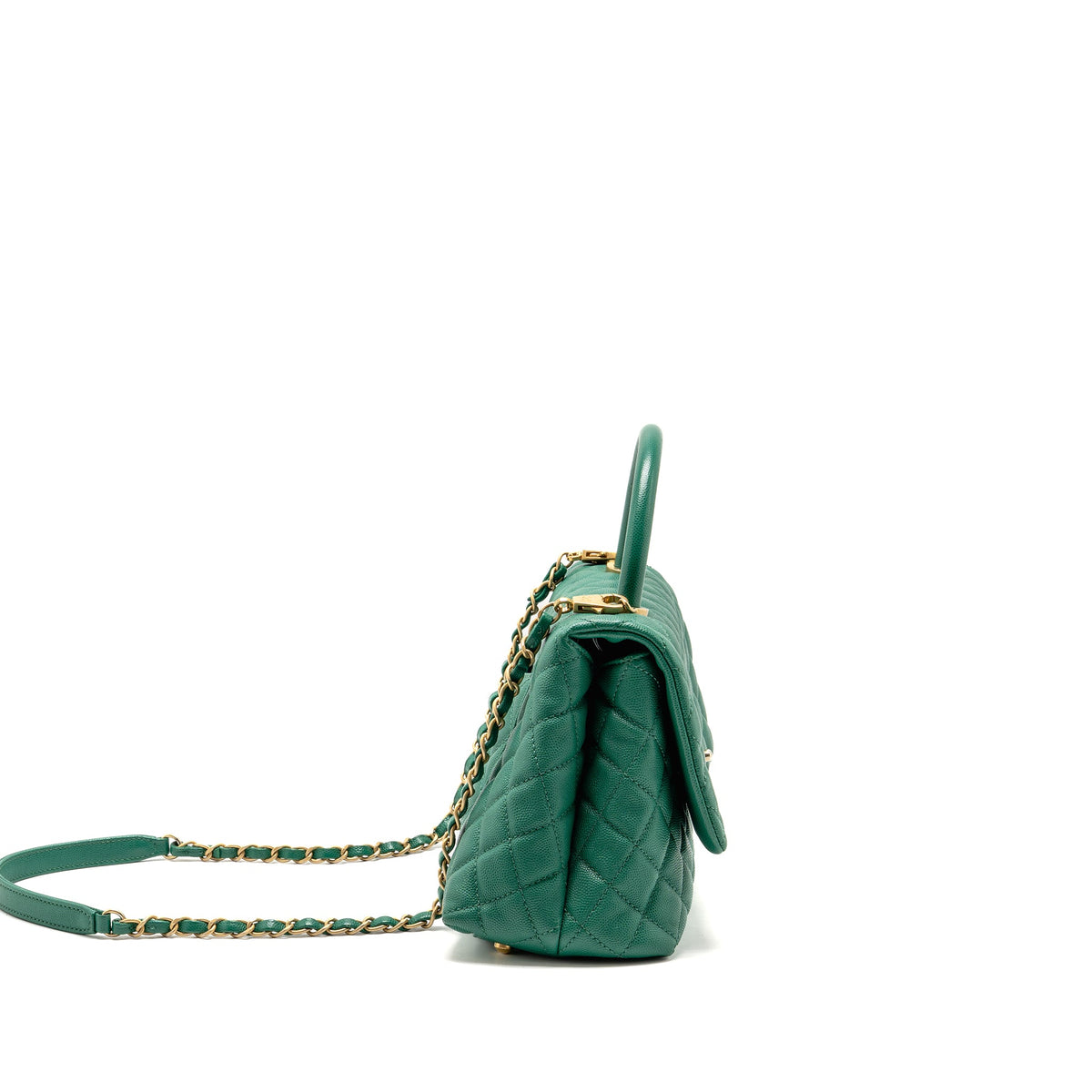 chanel-medium-coco-handle-caviar-green-ghw