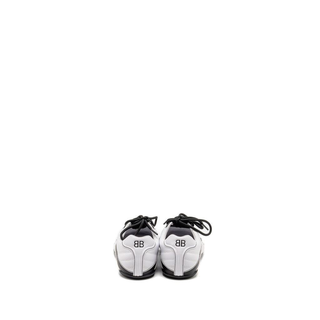 balenciaga-size-36-zen-logo-print-low-top-sneakers-faux-leather-white-black