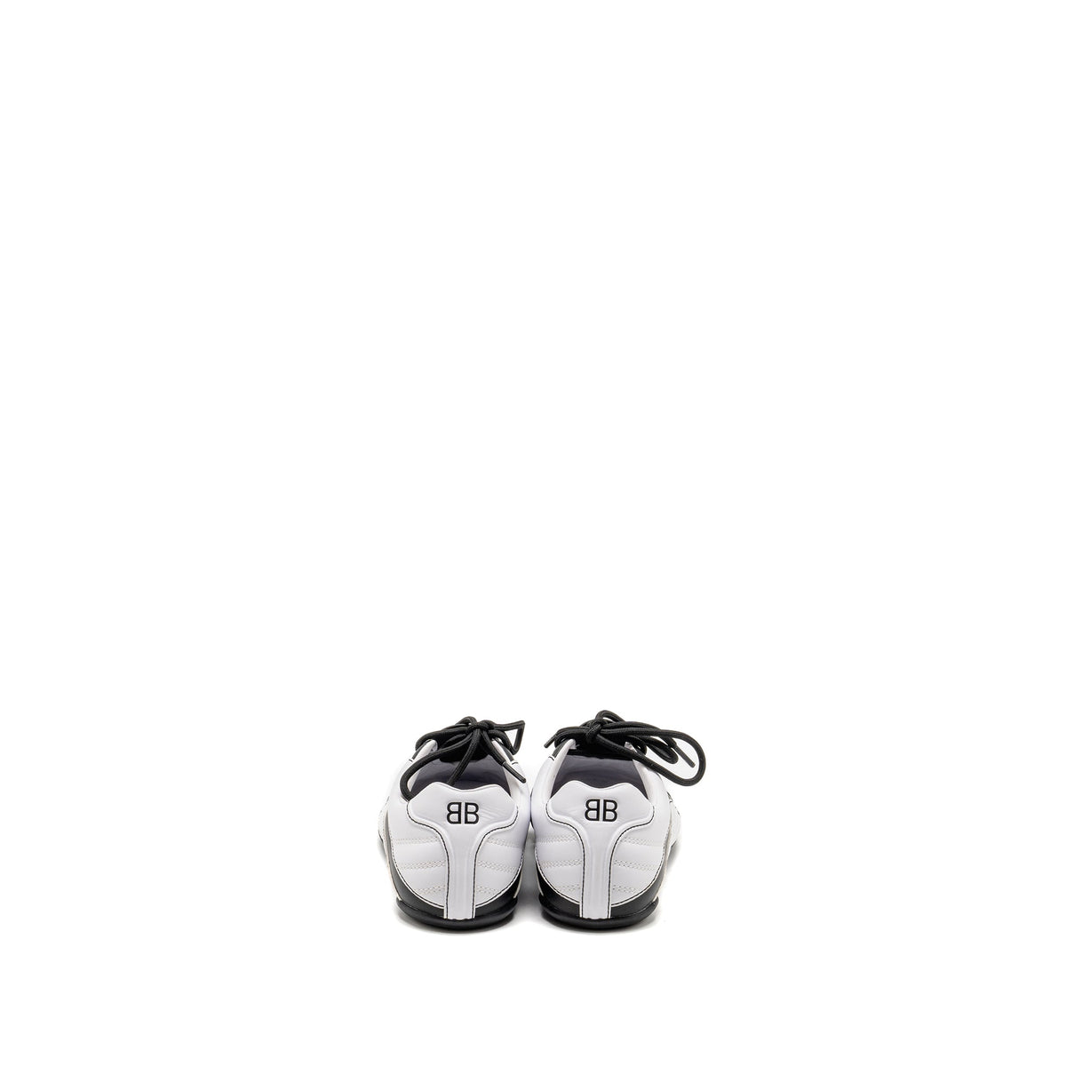balenciaga-size-36-zen-logo-print-low-top-sneakers-faux-leather-white-black