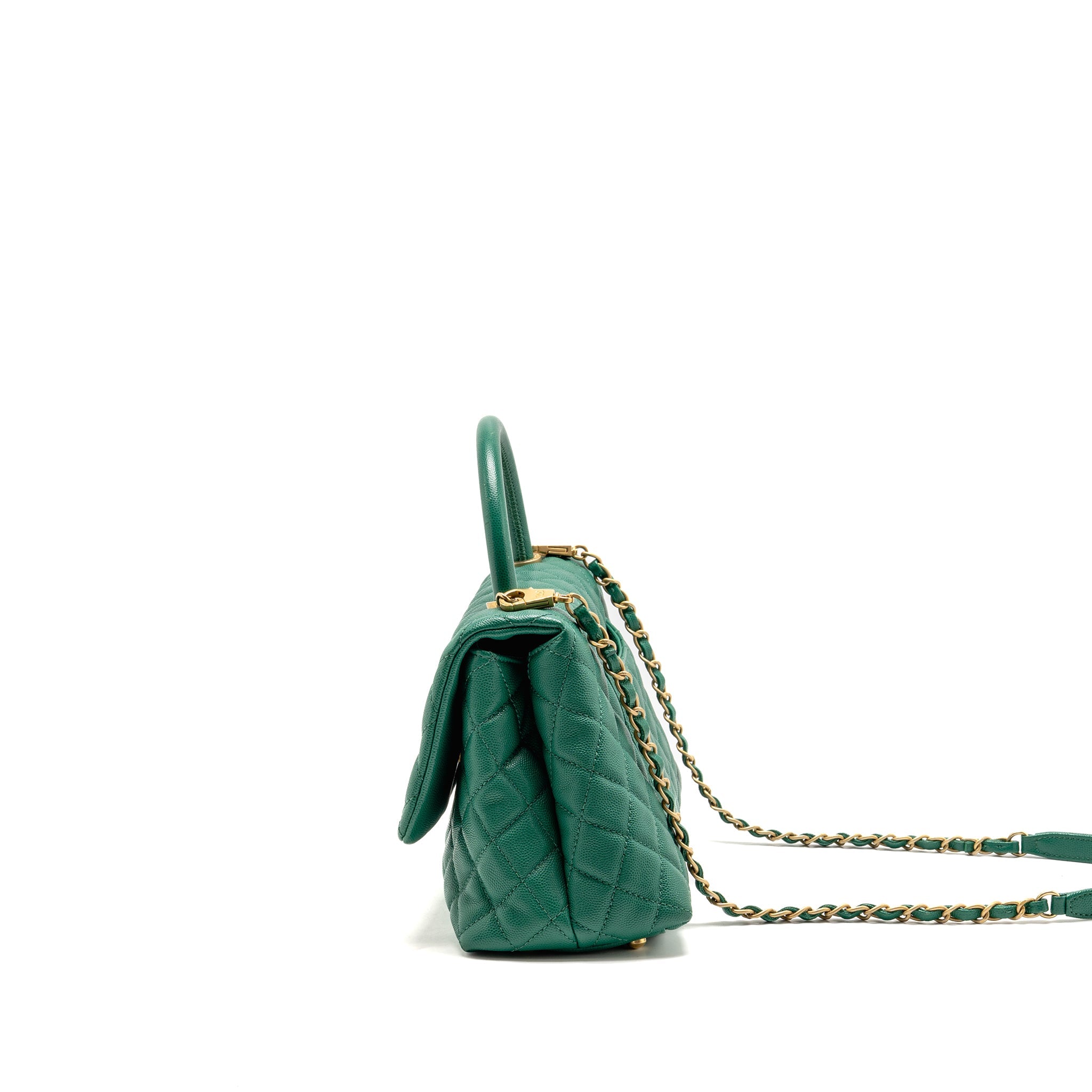 chanel-medium-coco-handle-caviar-green-ghw