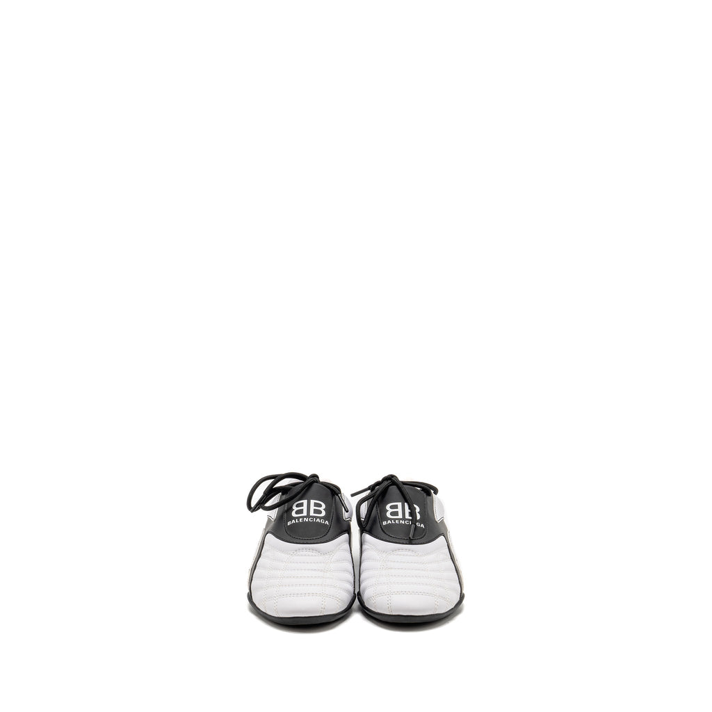balenciaga-size-36-zen-logo-print-low-top-sneakers-faux-leather-white-black
