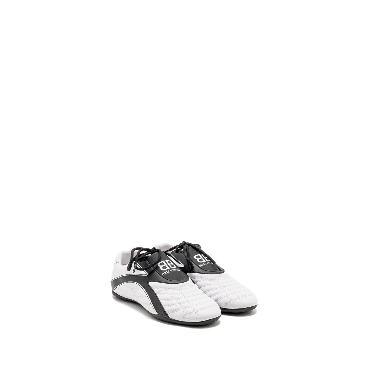 balenciaga-size-36-zen-logo-print-low-top-sneakers-faux-leather-white-black