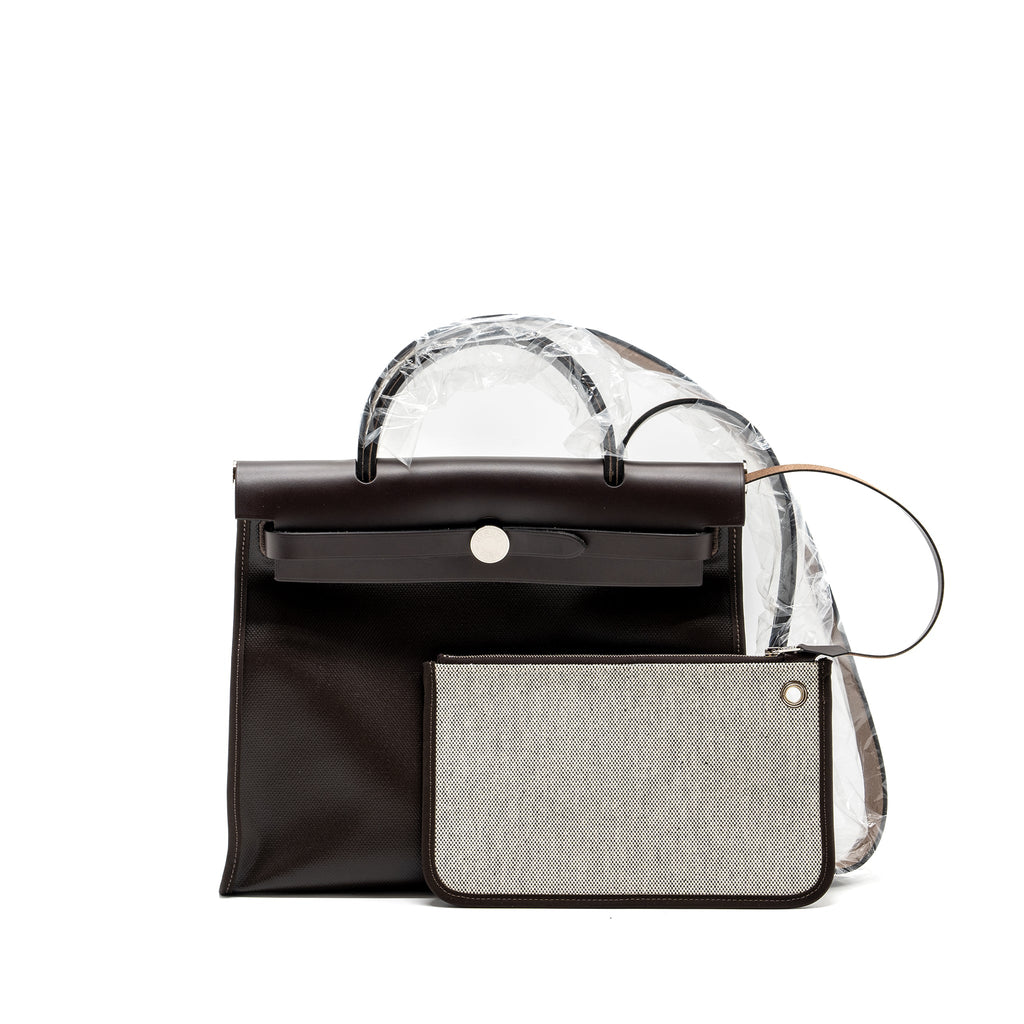 hermes-herbag-31-zip-bag-canvas-hunter-leather-ebene-ecru-black-shw-stamp-u