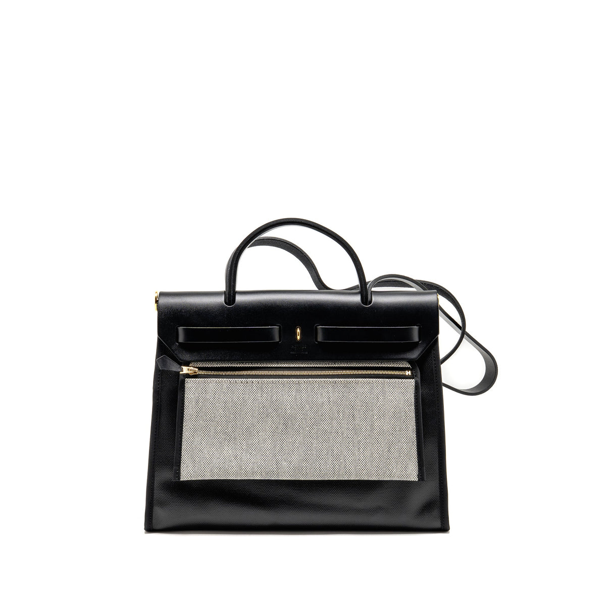 hermes-herbag-31-zip-bag-berline-canvas-hunter-leather-black-ecru-black-ghw-stamp-b
