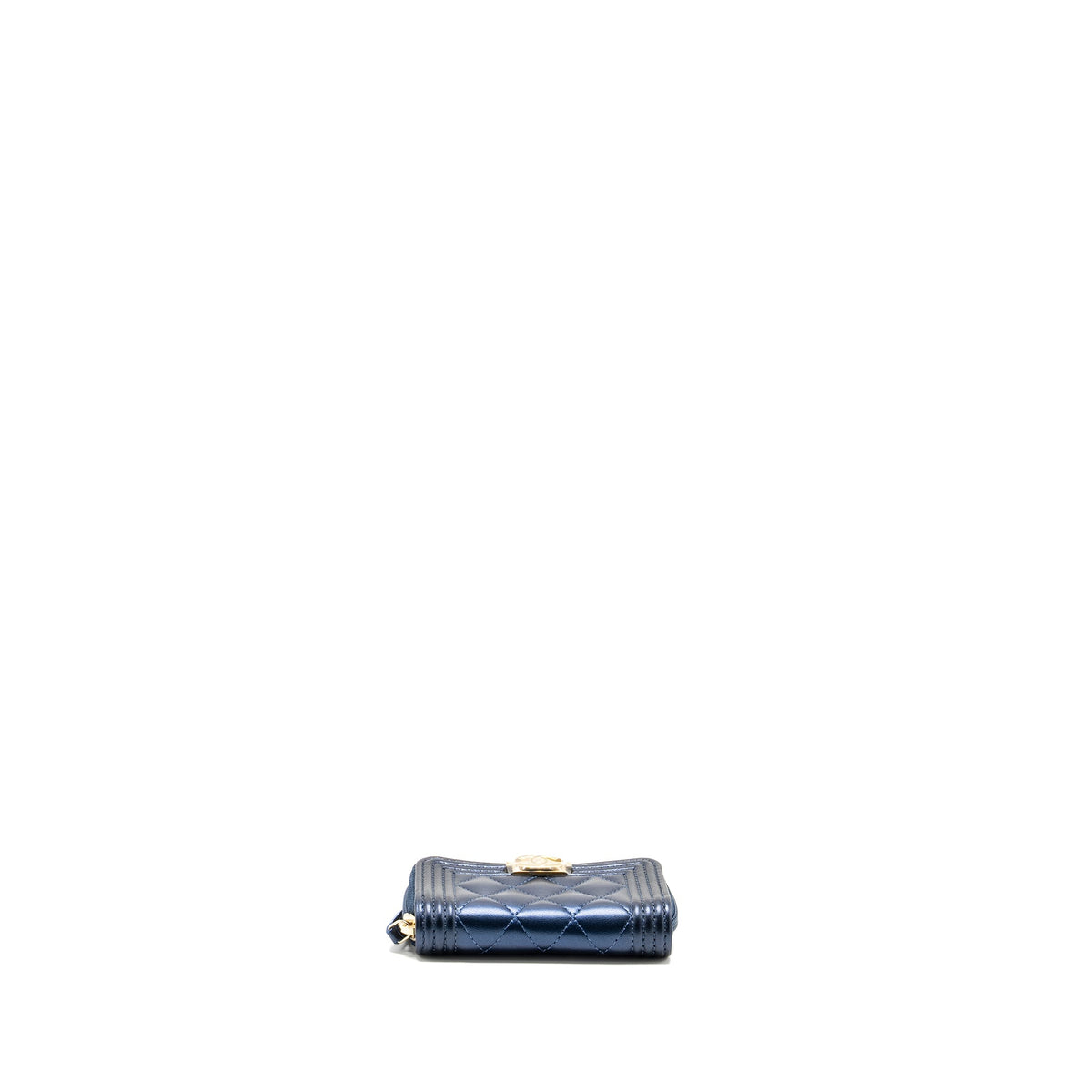 chanel-boy-zip-card-holder-coin-purse-lambskin-metallic-blue-ghw