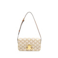 celine-triomphe-shouder-bag-triomphe-canvas-calfskin-white-ghw