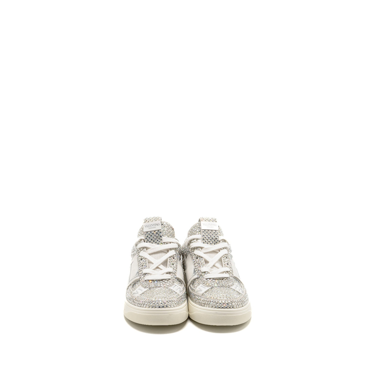 valentino-size-37-5-vltn-crystal-embellished-sneaker-calfskin-white-silver
