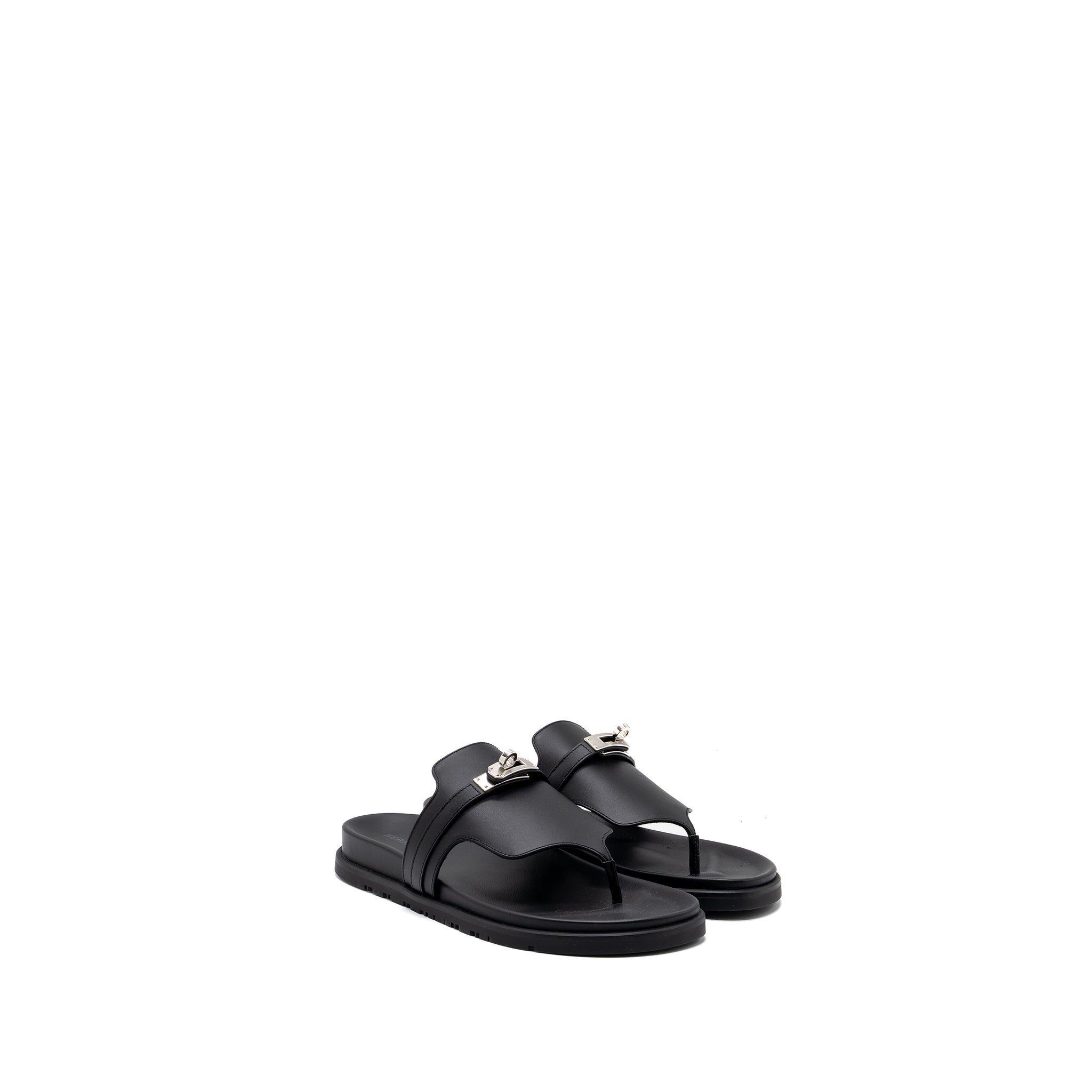 hermes-size-39-empire-sandals-calfskin-black-shw