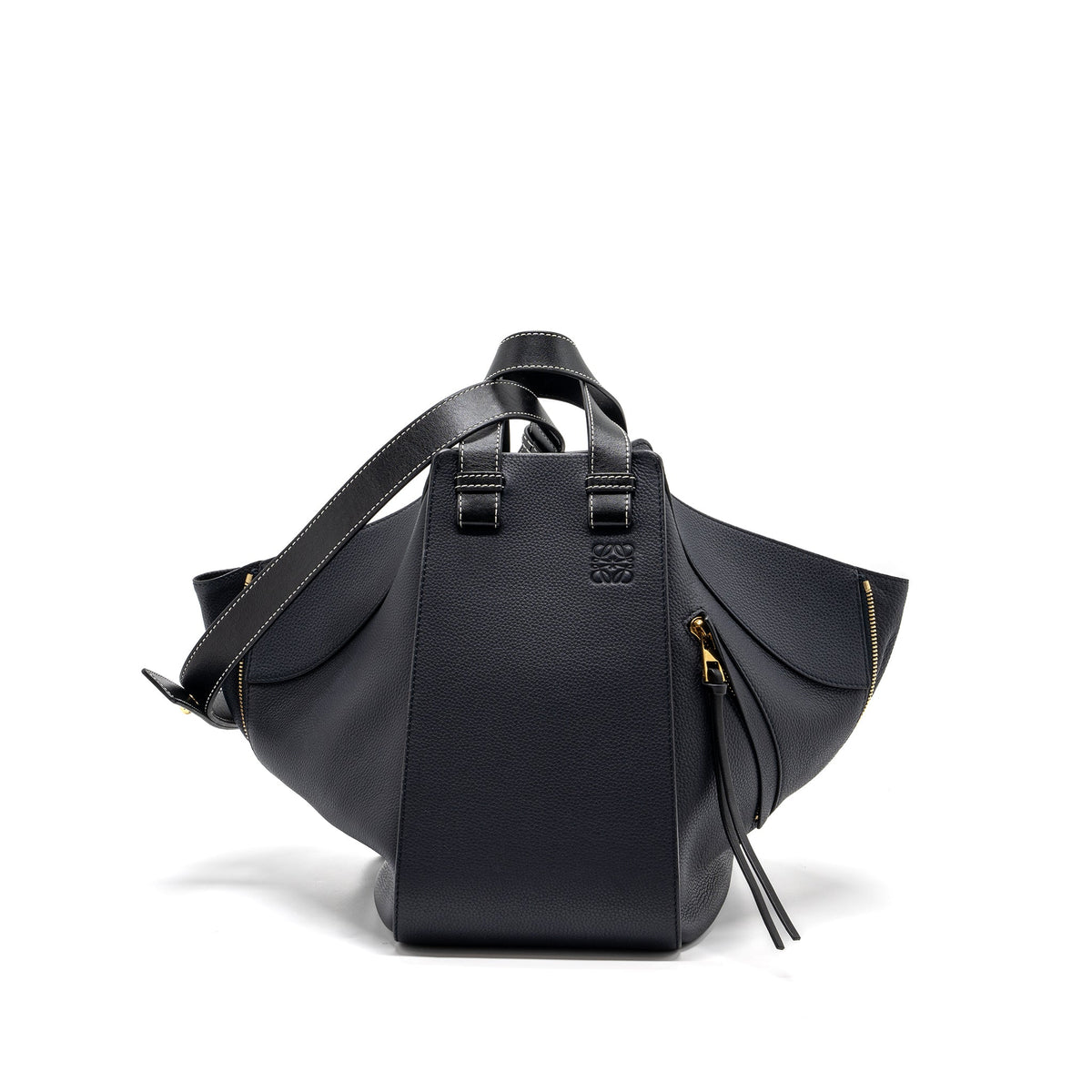 loewe-medium-hammock-bag-grained-calfskin-dark-blue-ghw