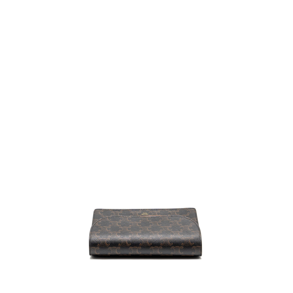 celine-wallet-on-strap-triomphe-canvas-smooth-lambskin-tan-ghw-7