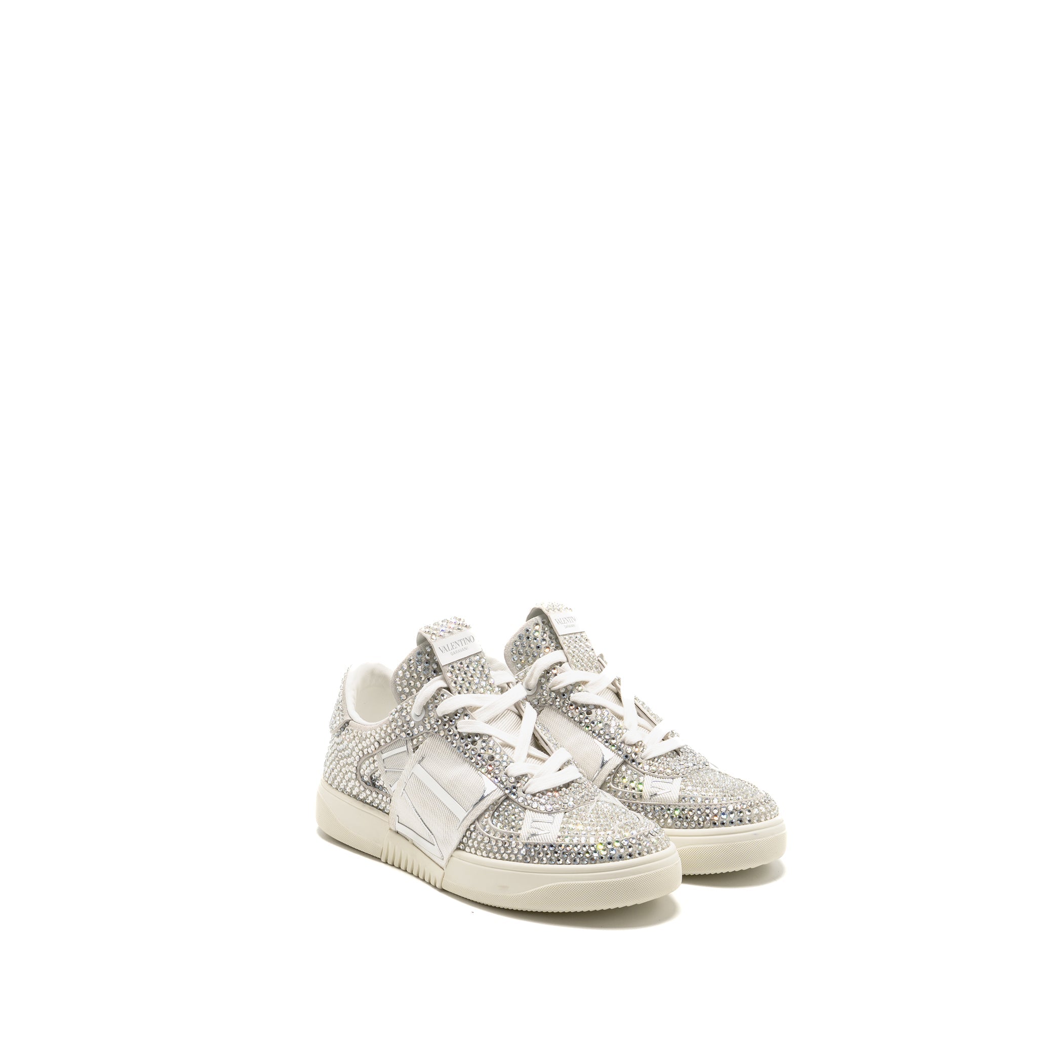 valentino-size-37-5-vltn-crystal-embellished-sneaker-calfskin-white-silver