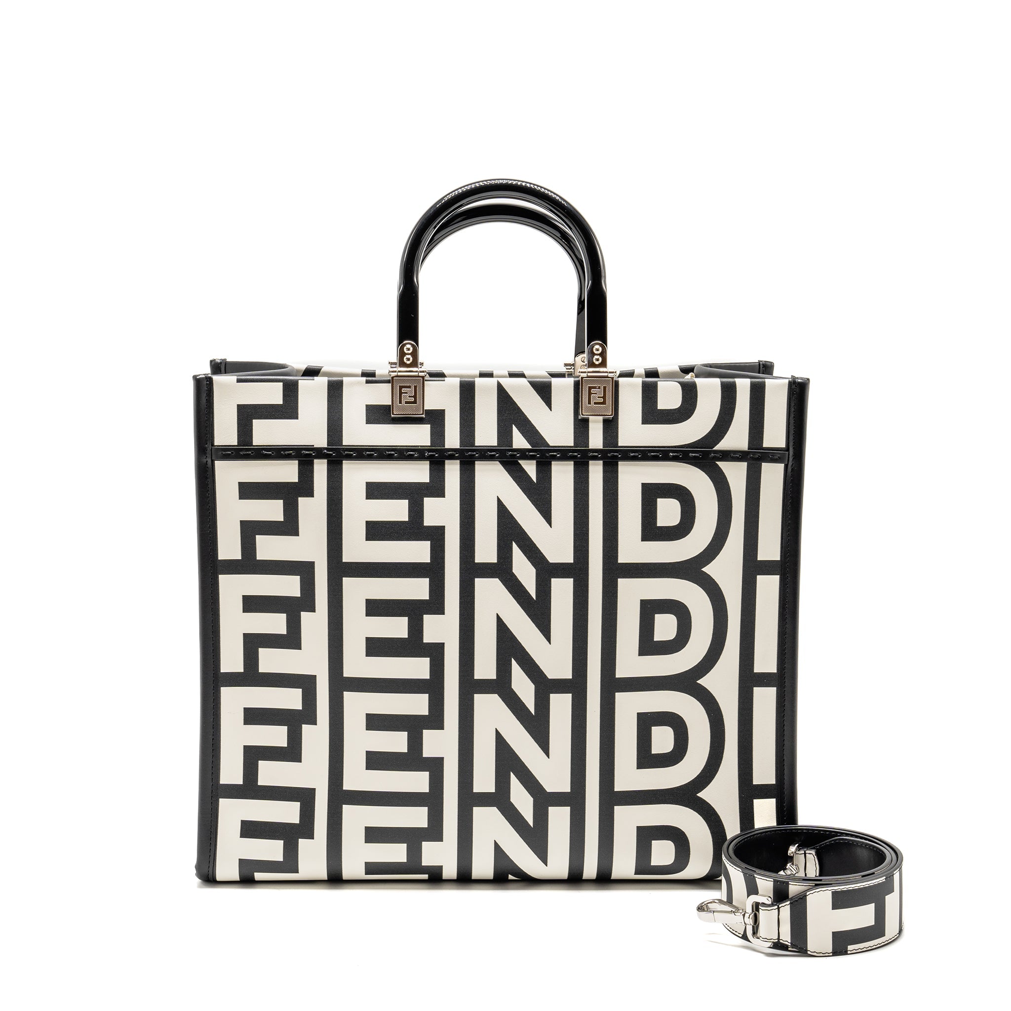 fendi-medium-sunshine-roma-shopping-bag-calfskin-black-white-shw-copy