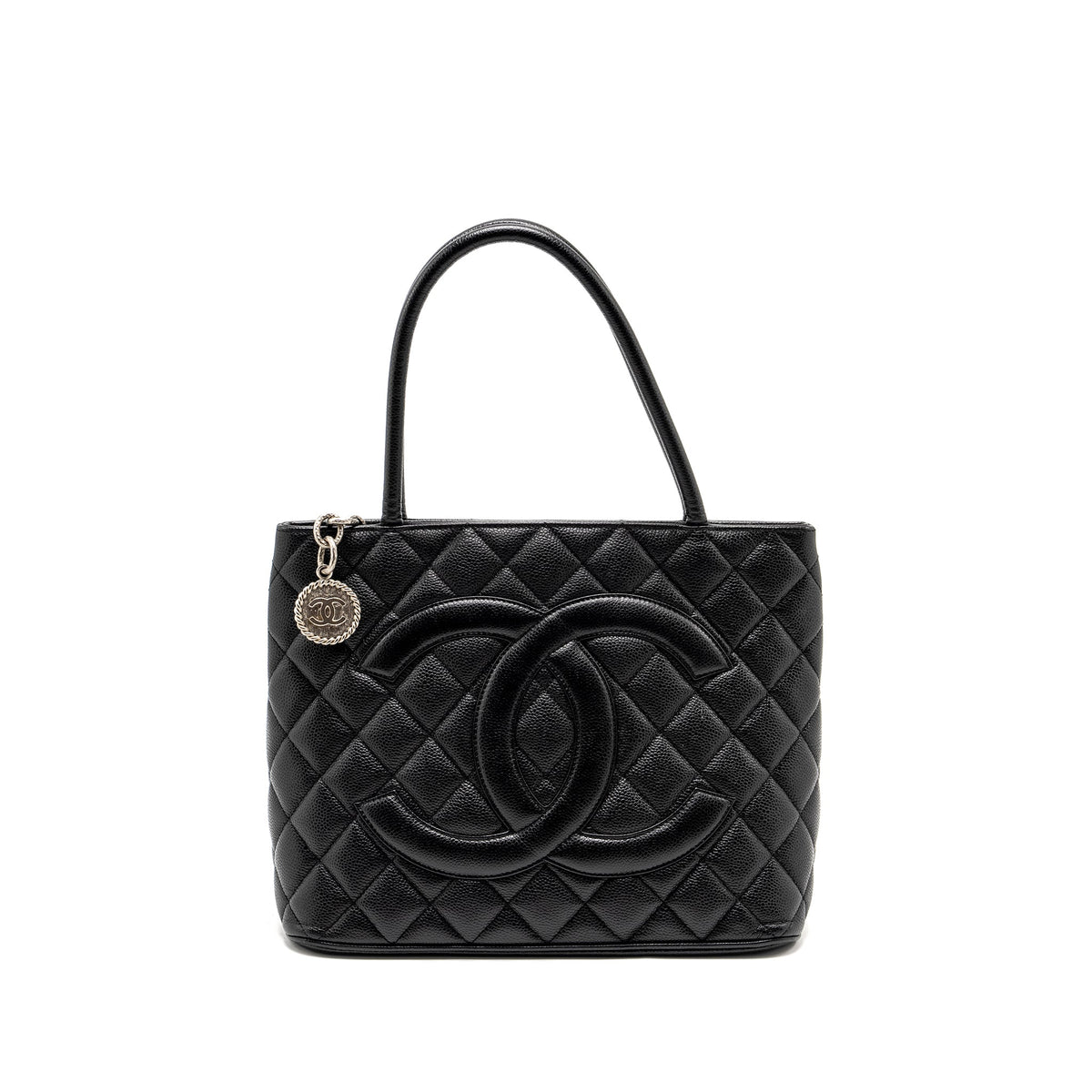 chanel-medallion-tote-bag-caviar-black-shw