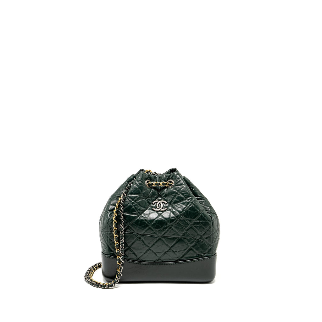 chanel-small-gabrielle-backpack-aged-calfskin-dark-green-multicolor-hardware