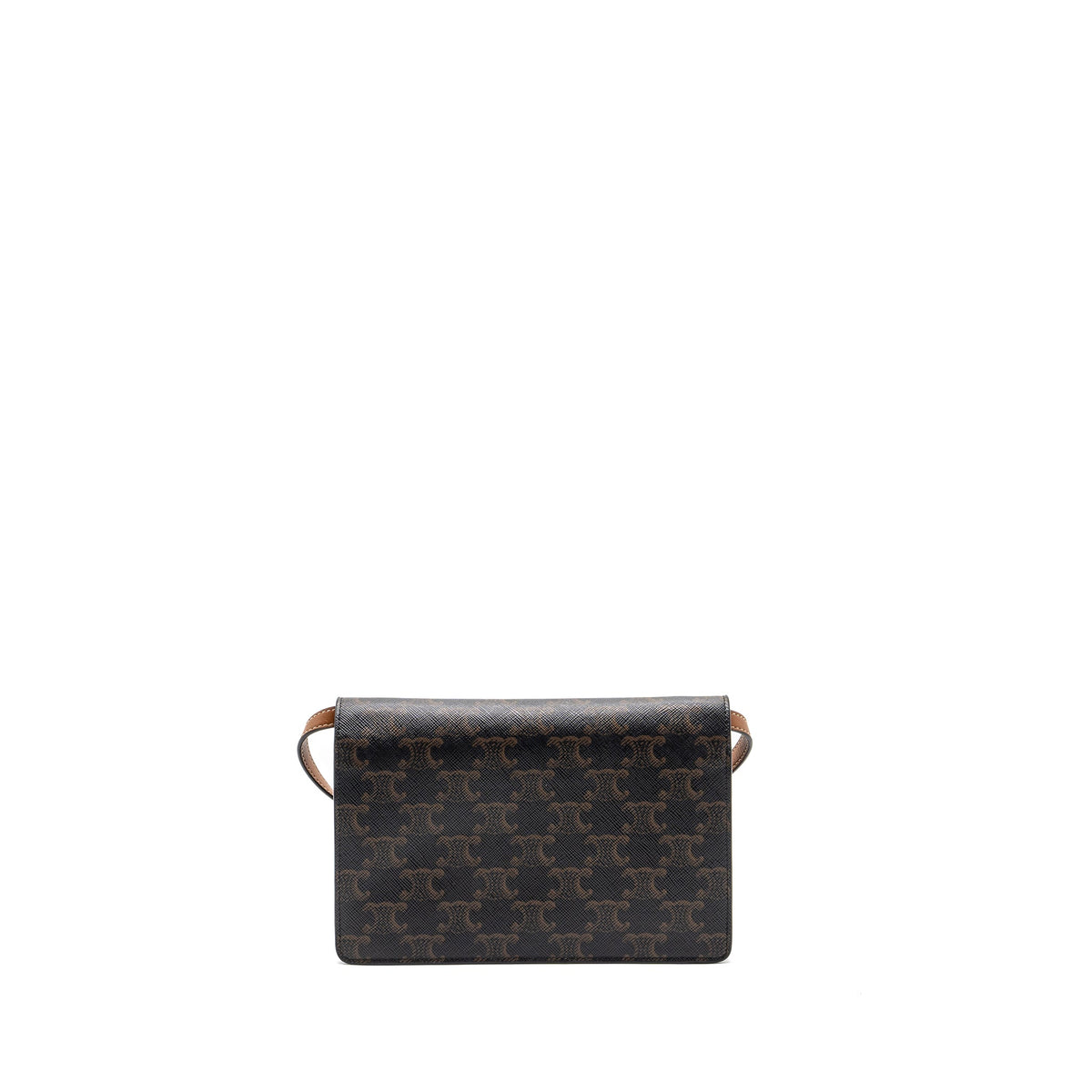 celine-wallet-on-strap-triomphe-canvas-smooth-lambskin-tan-ghw-2