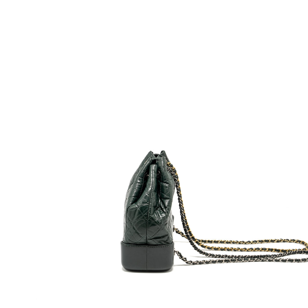 chanel-small-gabrielle-backpack-aged-calfskin-dark-green-multicolor-hardware
