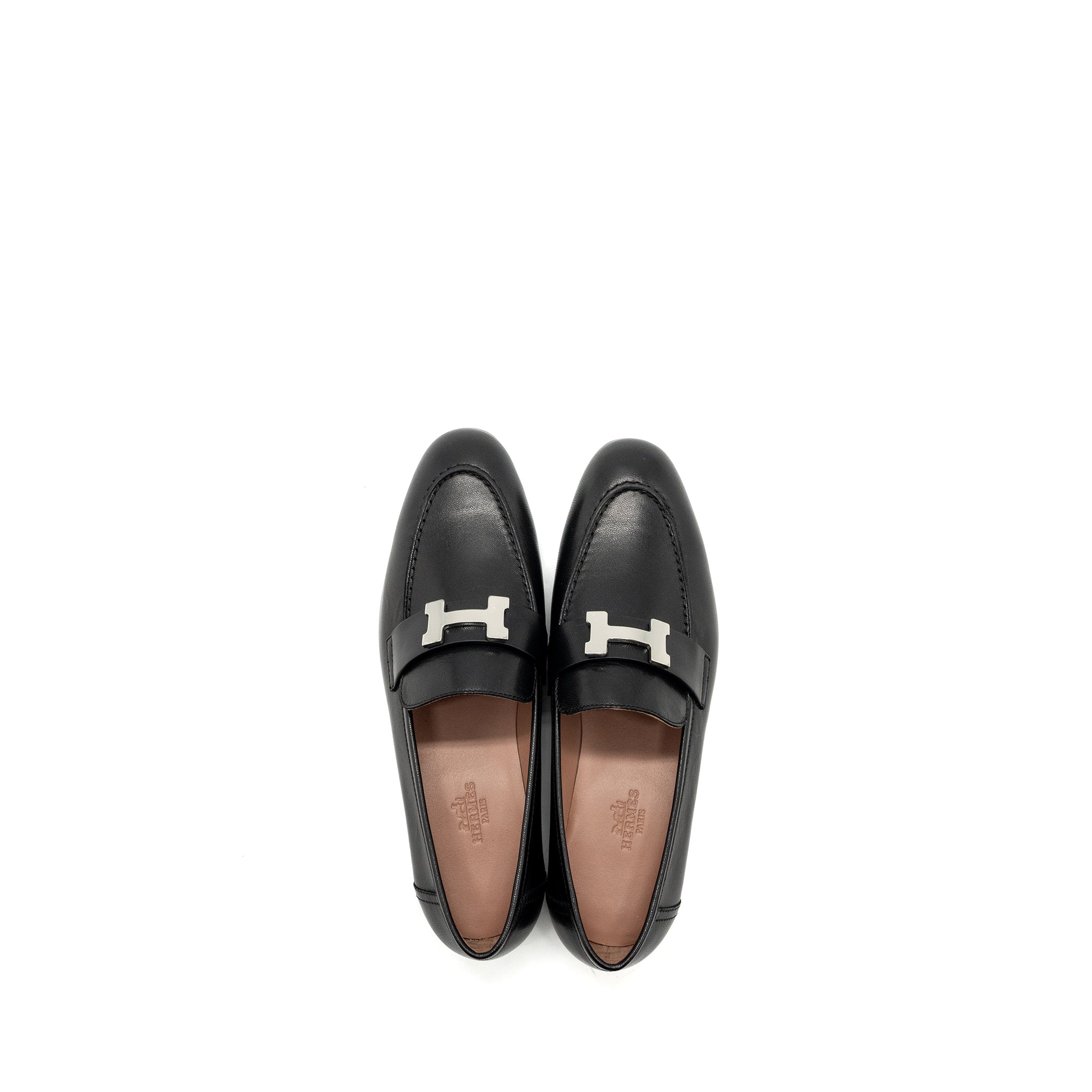 hermes-size-37-paris-loafer-goatskin-black-shw