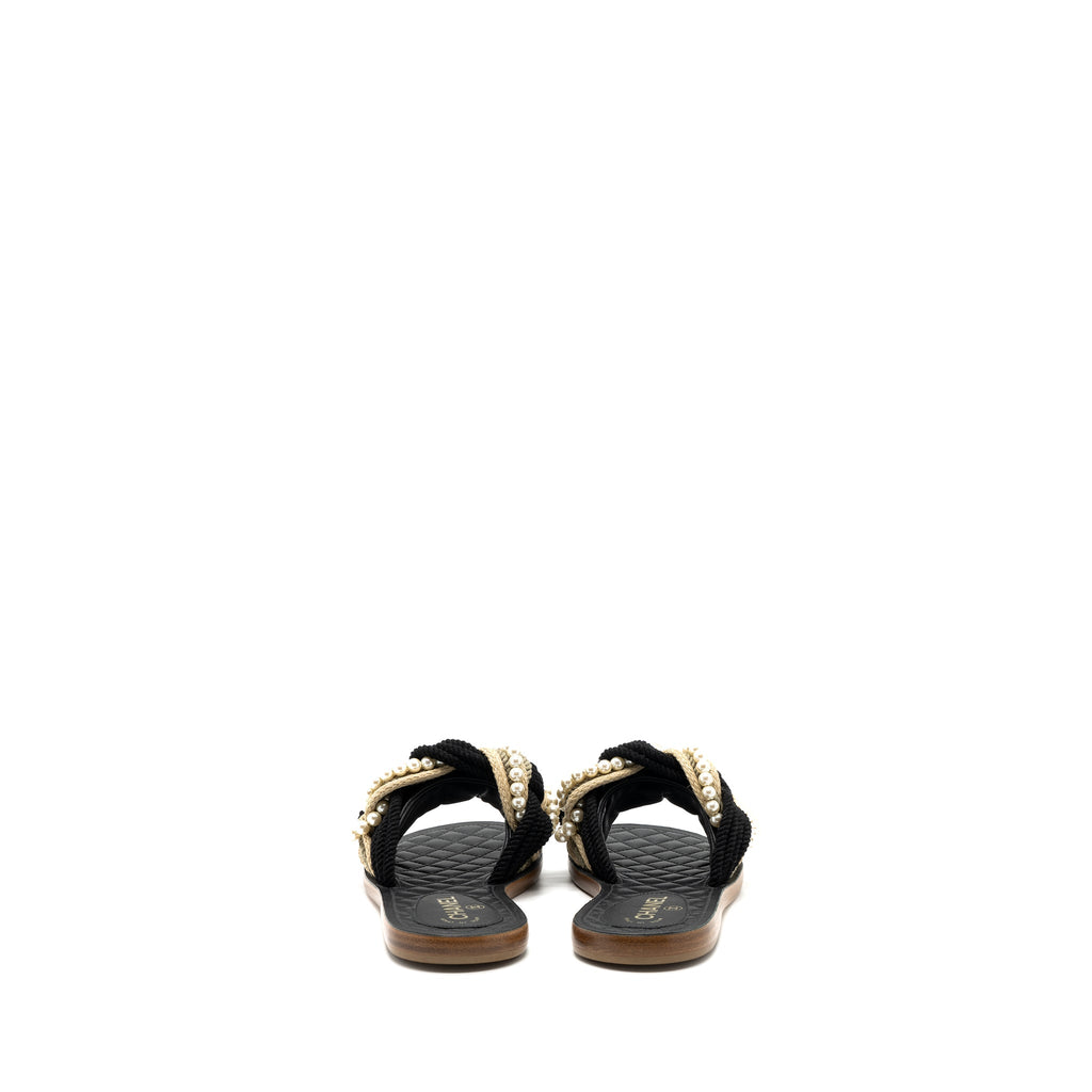 chanel-size-37-mules-cord-lambskin-black-copy