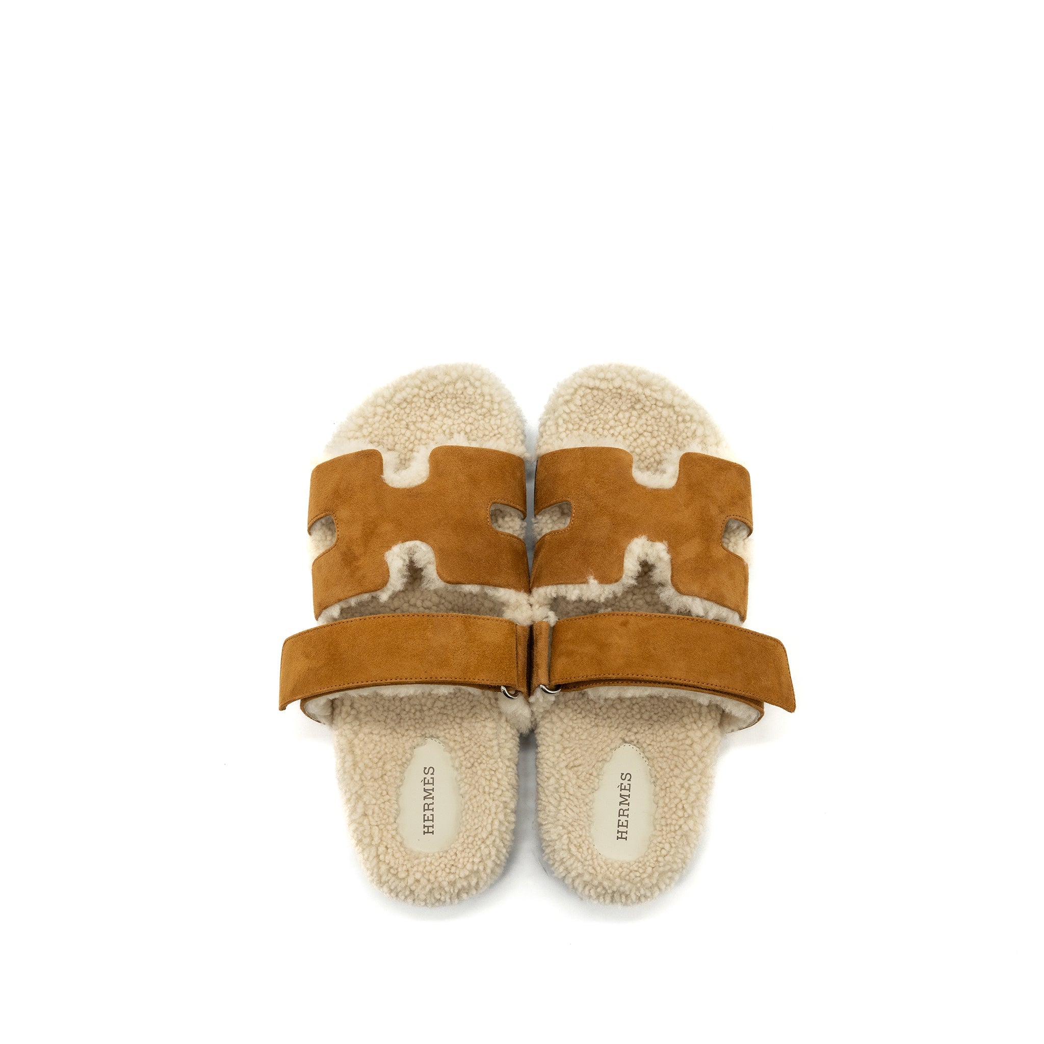 hermes-size-41-chypre-sandal-calfskin-shearling-gold