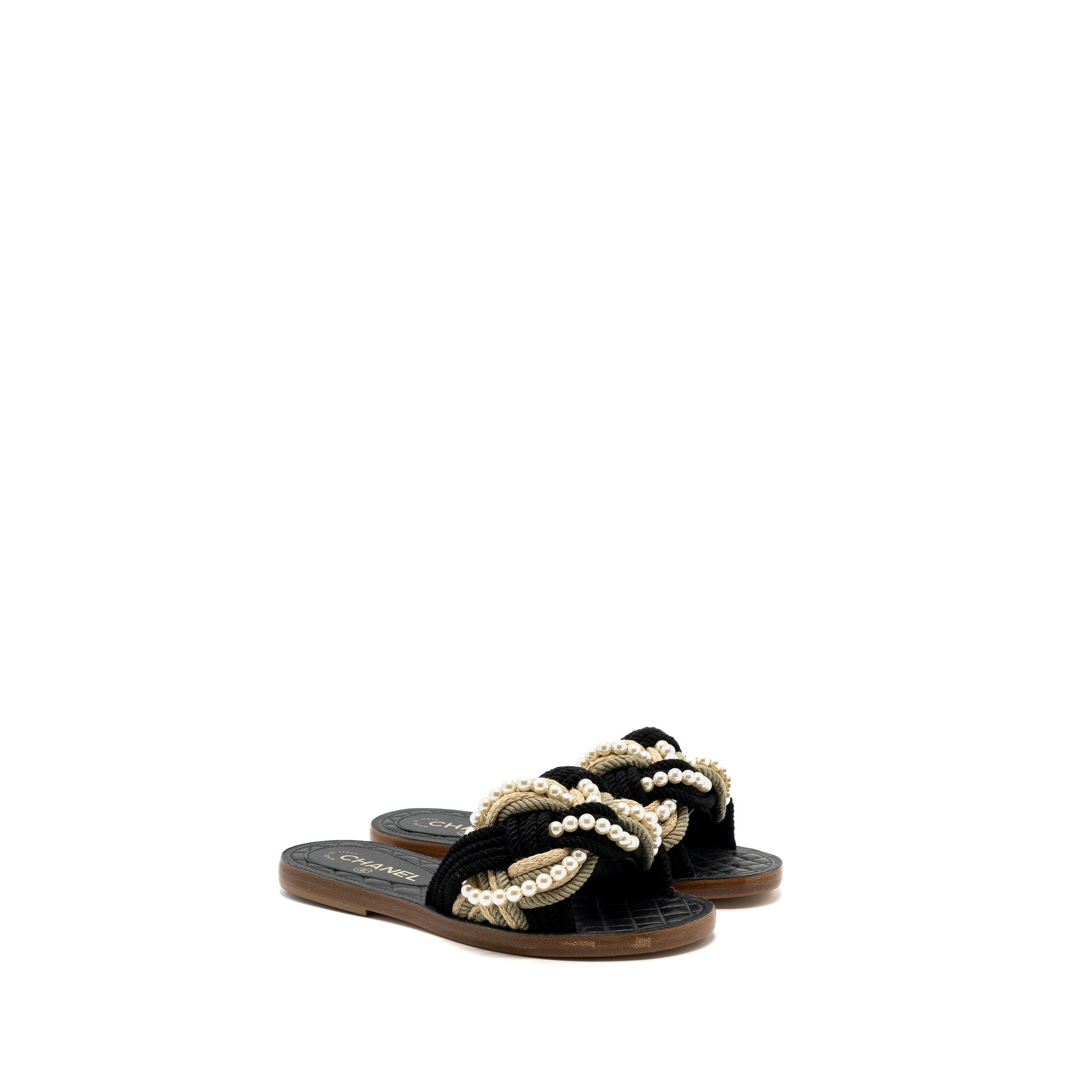 chanel-size-37-mules-cord-lambskin-black-copy