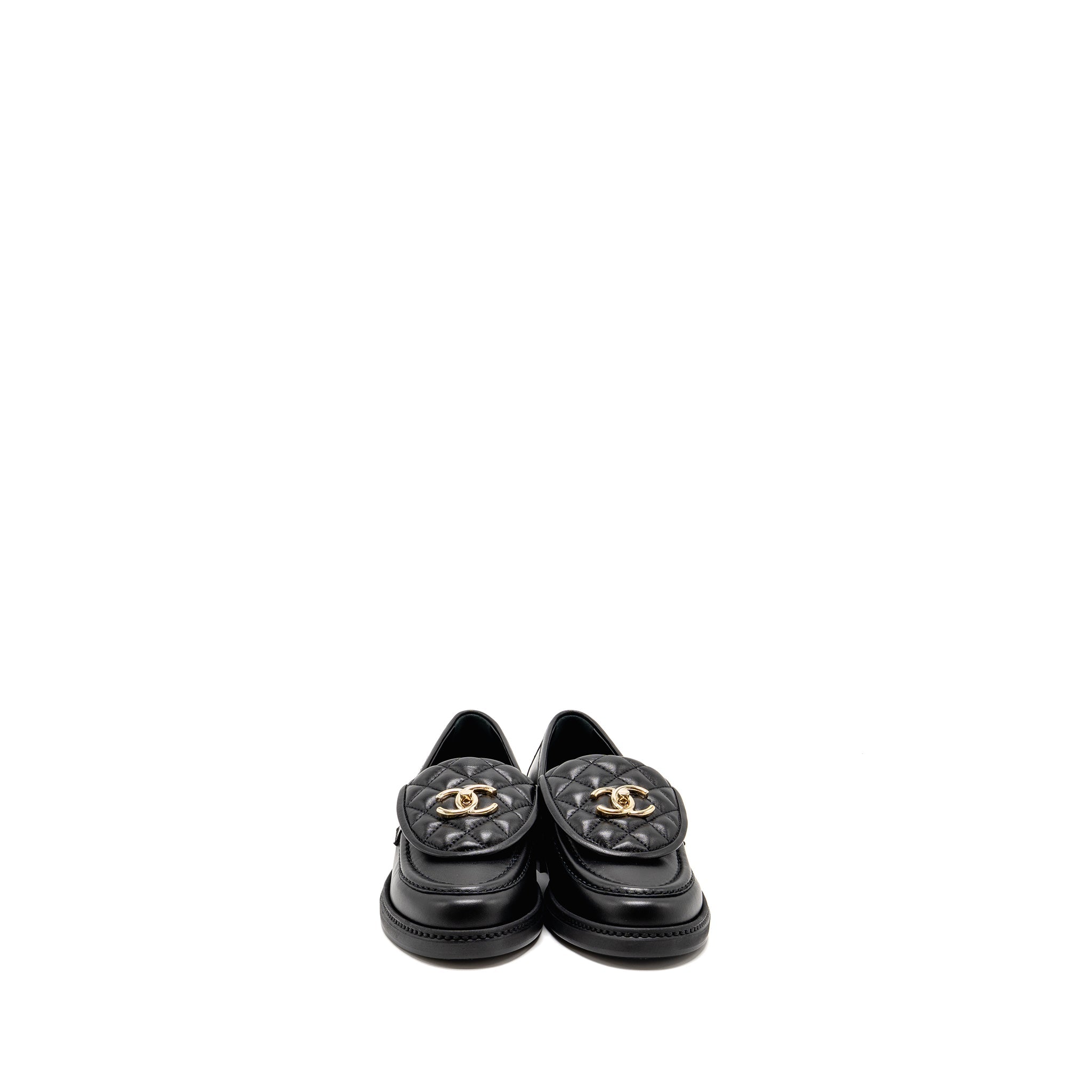 chanel-size-38-turnlock-loafer-quilted-leather-black-lghw-copy
