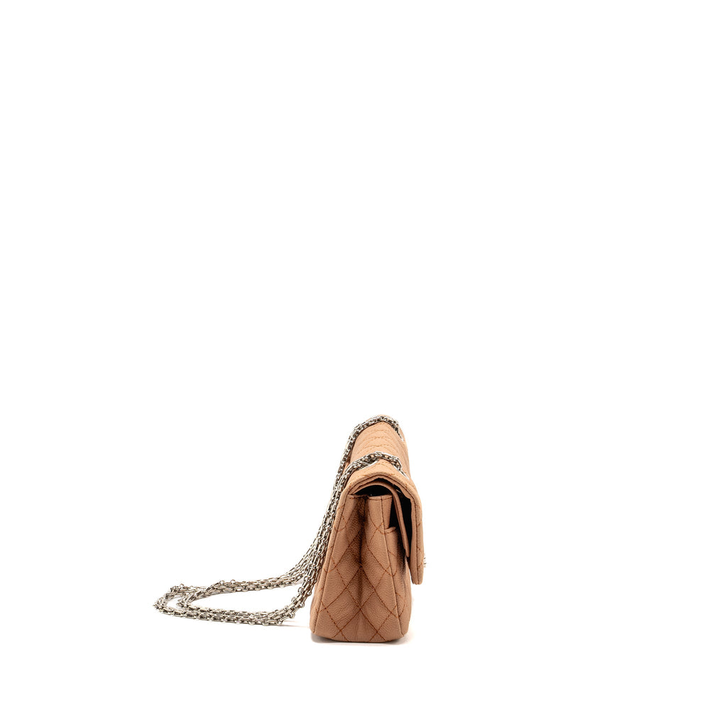 chanel-small-2-55-reissue-flap-bag-grained-calfskin-light-brown-shw-copy