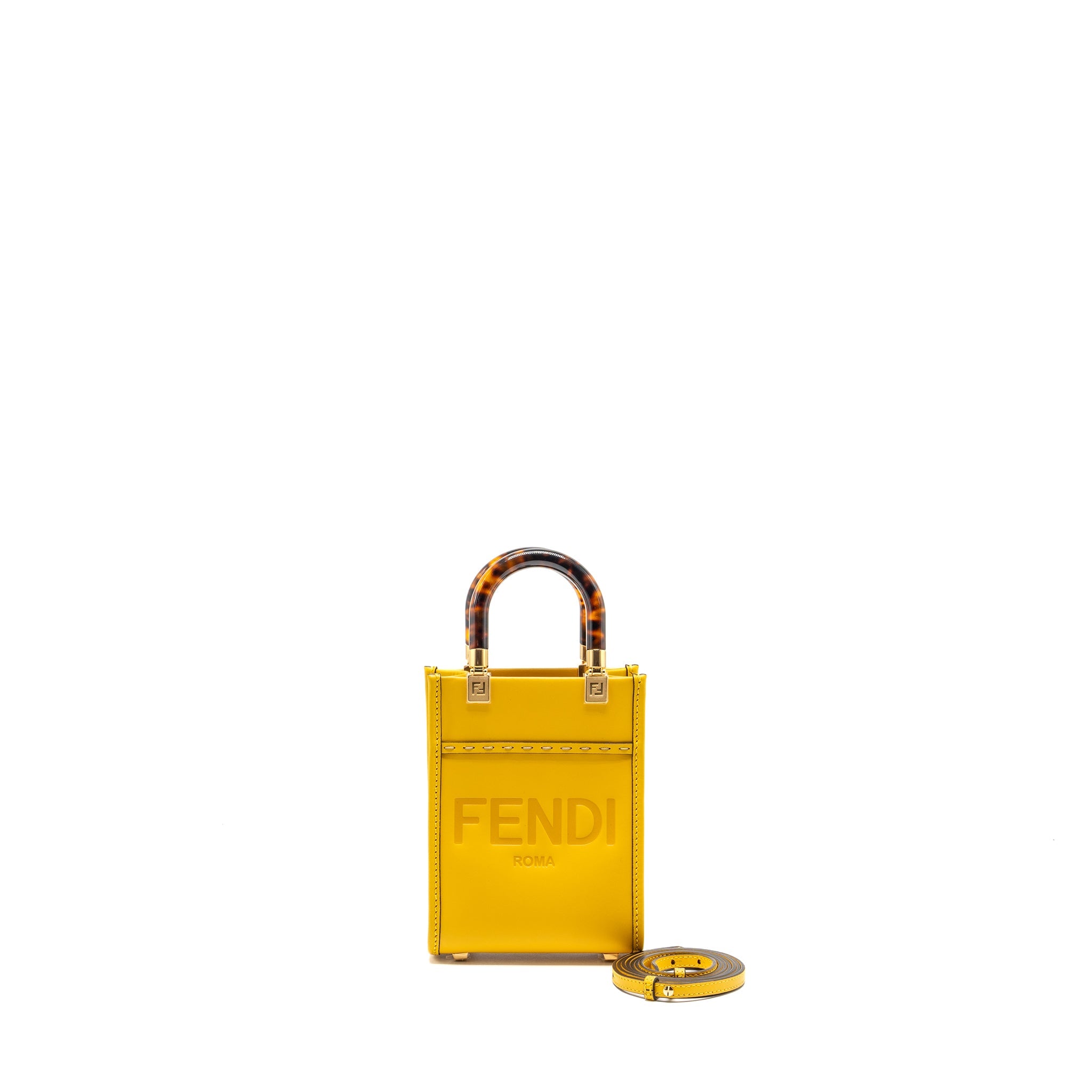 fendi-mini-sunshine-shopper-calfskin-yellow-ghw