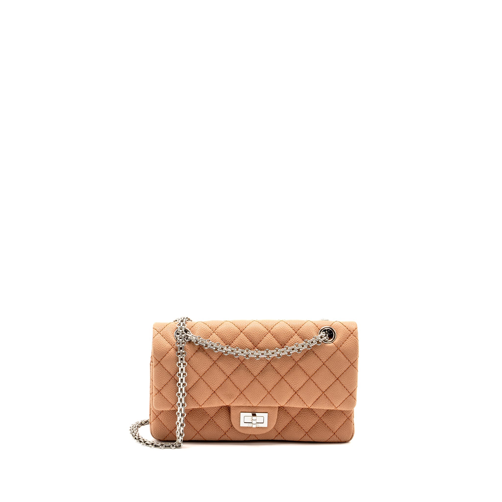 chanel-small-2-55-reissue-flap-bag-grained-calfskin-light-brown-shw-copy