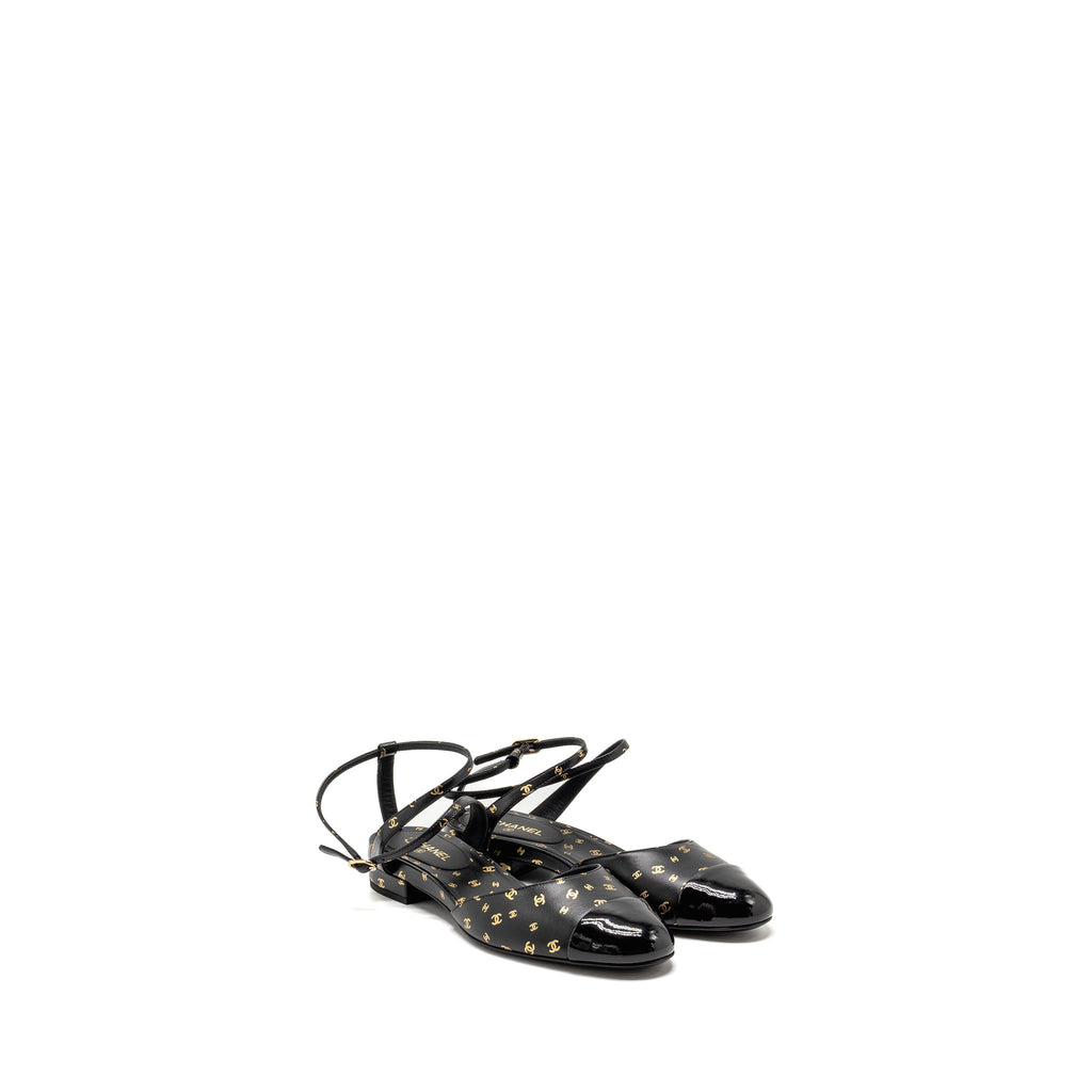 chanel-size-37-cc-logo-print-slingbacks-lambskin-patent-calfskin-black-gold-ghw