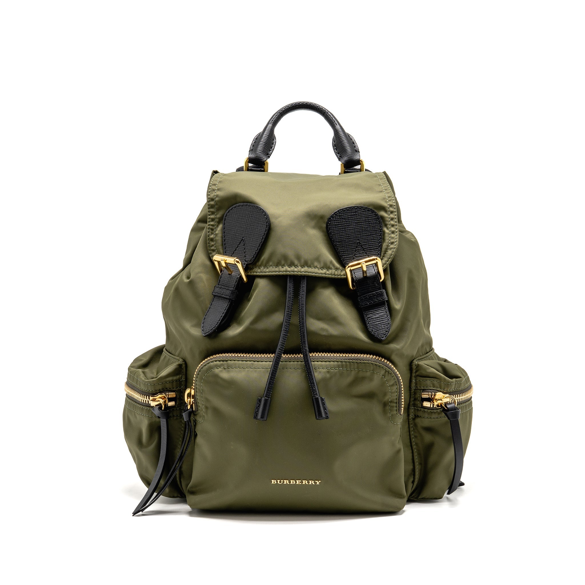 burberry-medium-rucksack-backpack-nylon-olive-green-ghw-1