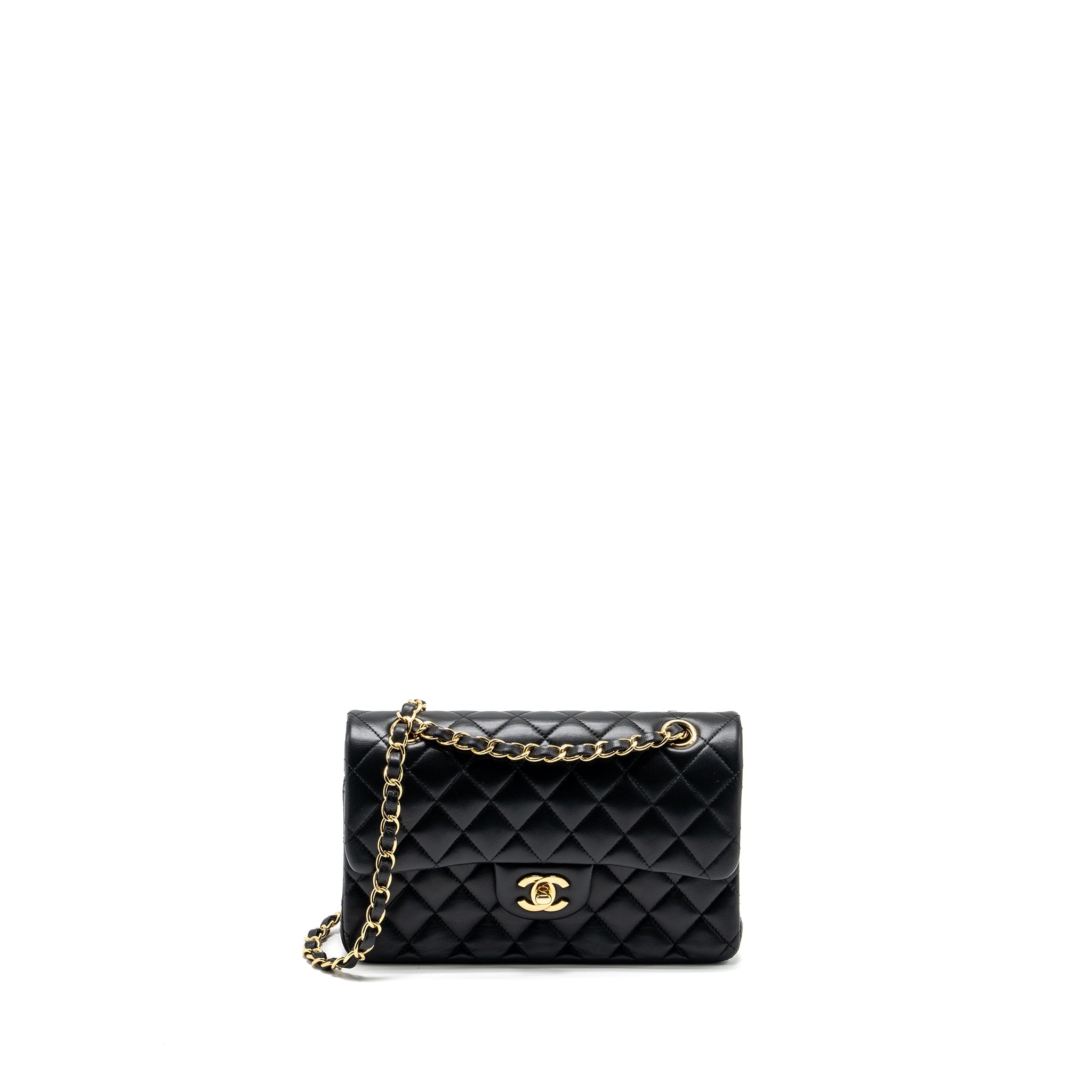 chanel-small-classic-double-flap-bag-lambskin-black-ghw-copy