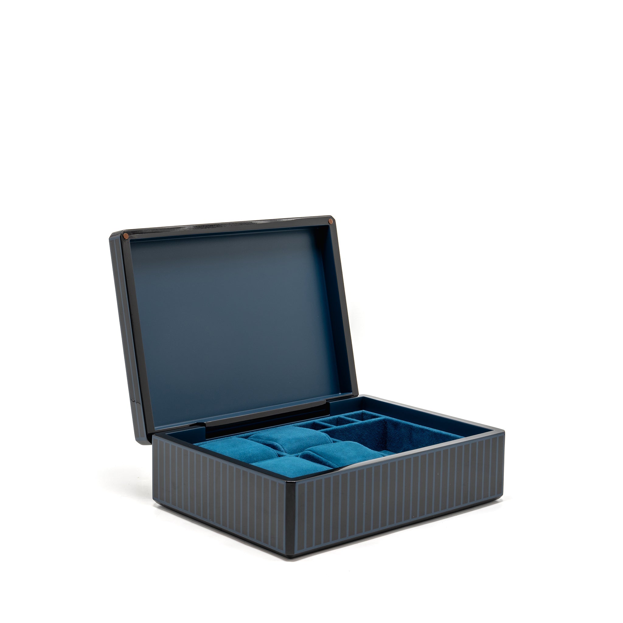 hermes-facettes-lion-watch-box-lacquered-wood-with-laser-engraving-velvet-lambskin-blue-ocean