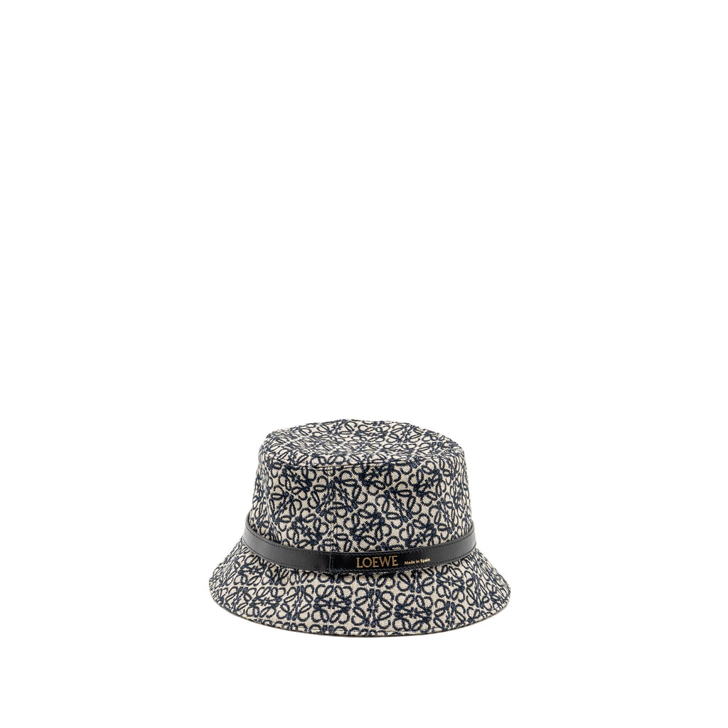 loewe-size-57-anagram-jacquard-bucket-hat-navy-black