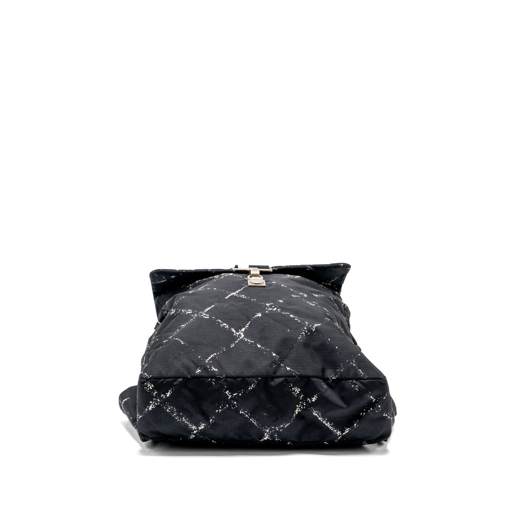 chanel-travel-line-check-nylon-backpack-black-white-ruthenium-hardware