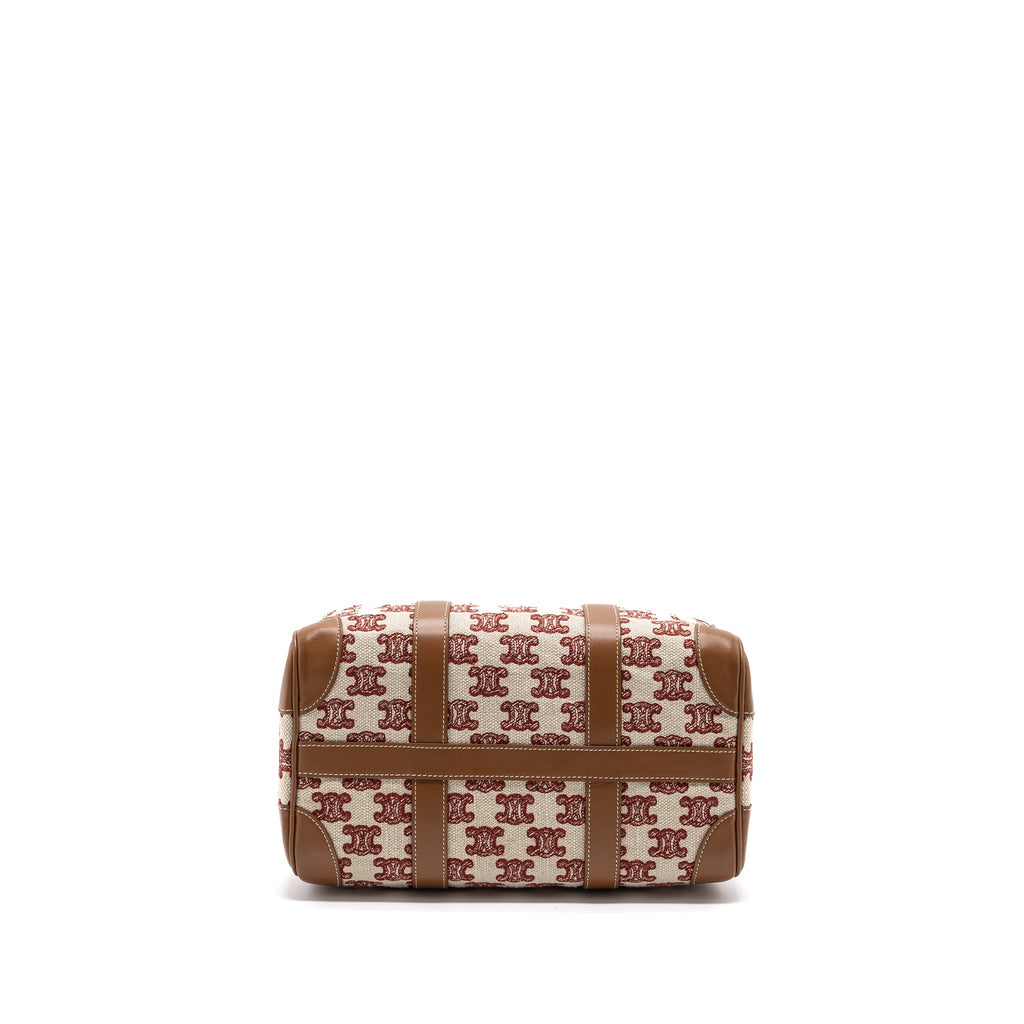 celine-small-boston-textile-triomphe-fox-red-ghw
