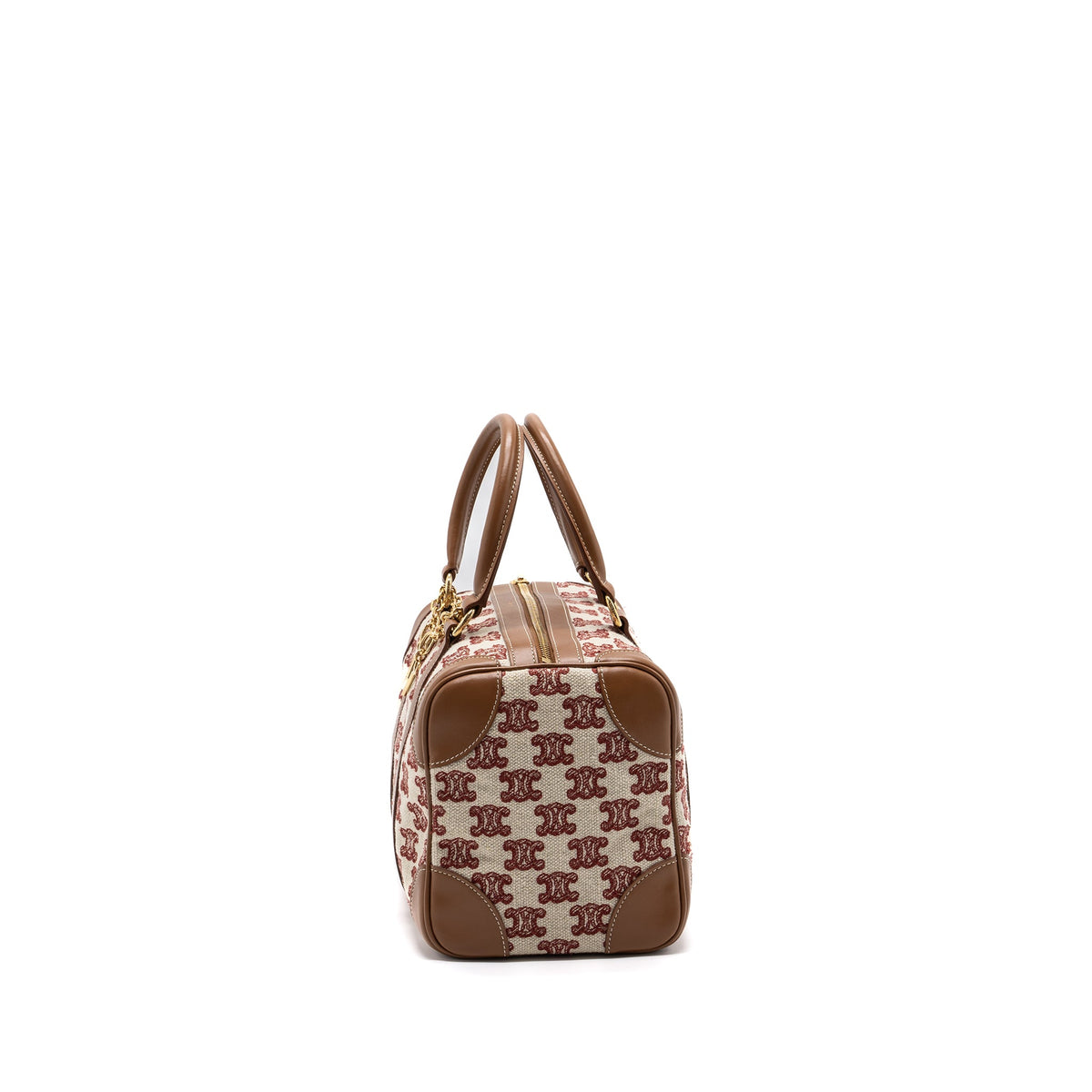 celine-small-boston-textile-triomphe-fox-red-ghw