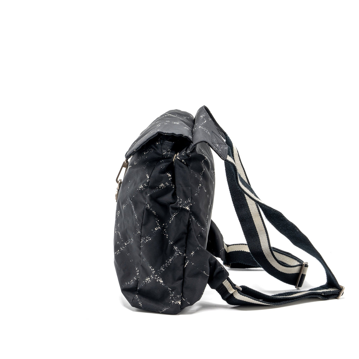 chanel-travel-line-check-nylon-backpack-black-white-ruthenium-hardware