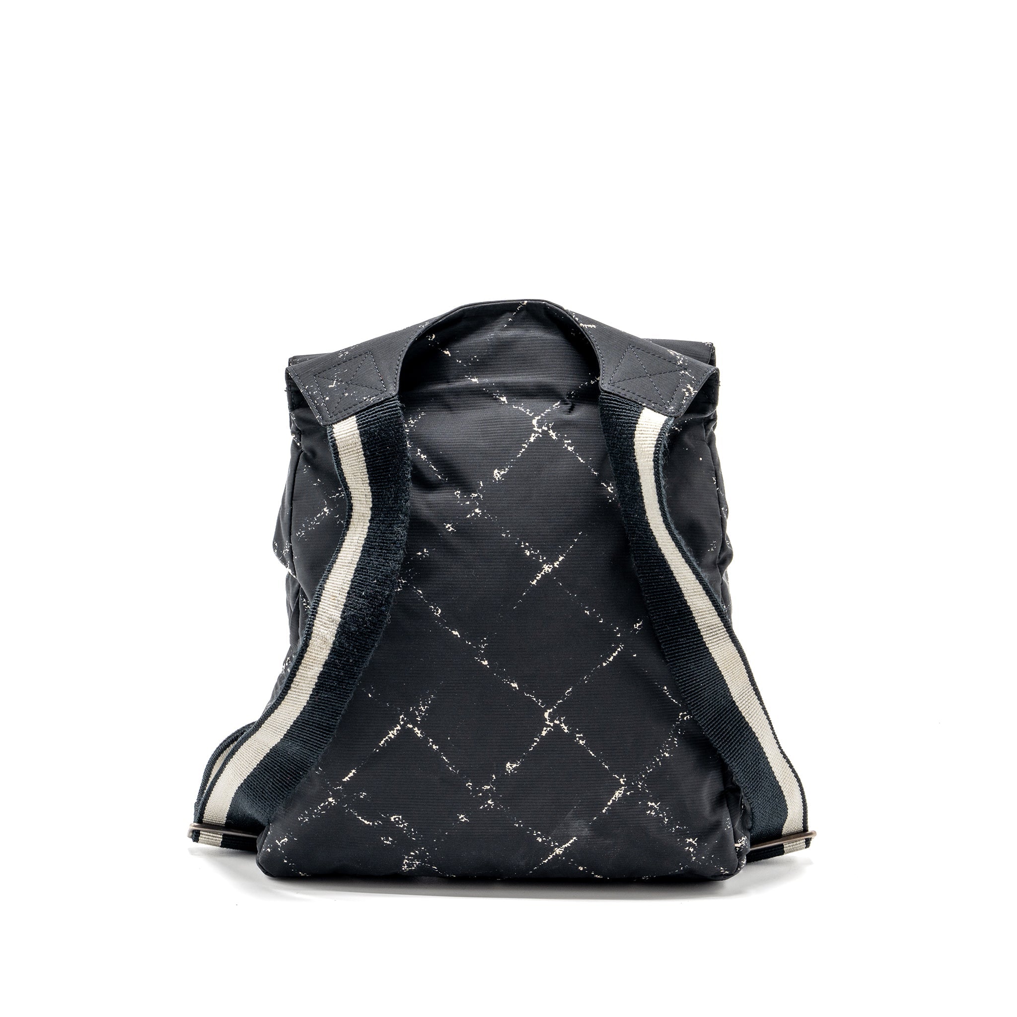 chanel-travel-line-check-nylon-backpack-black-white-ruthenium-hardware