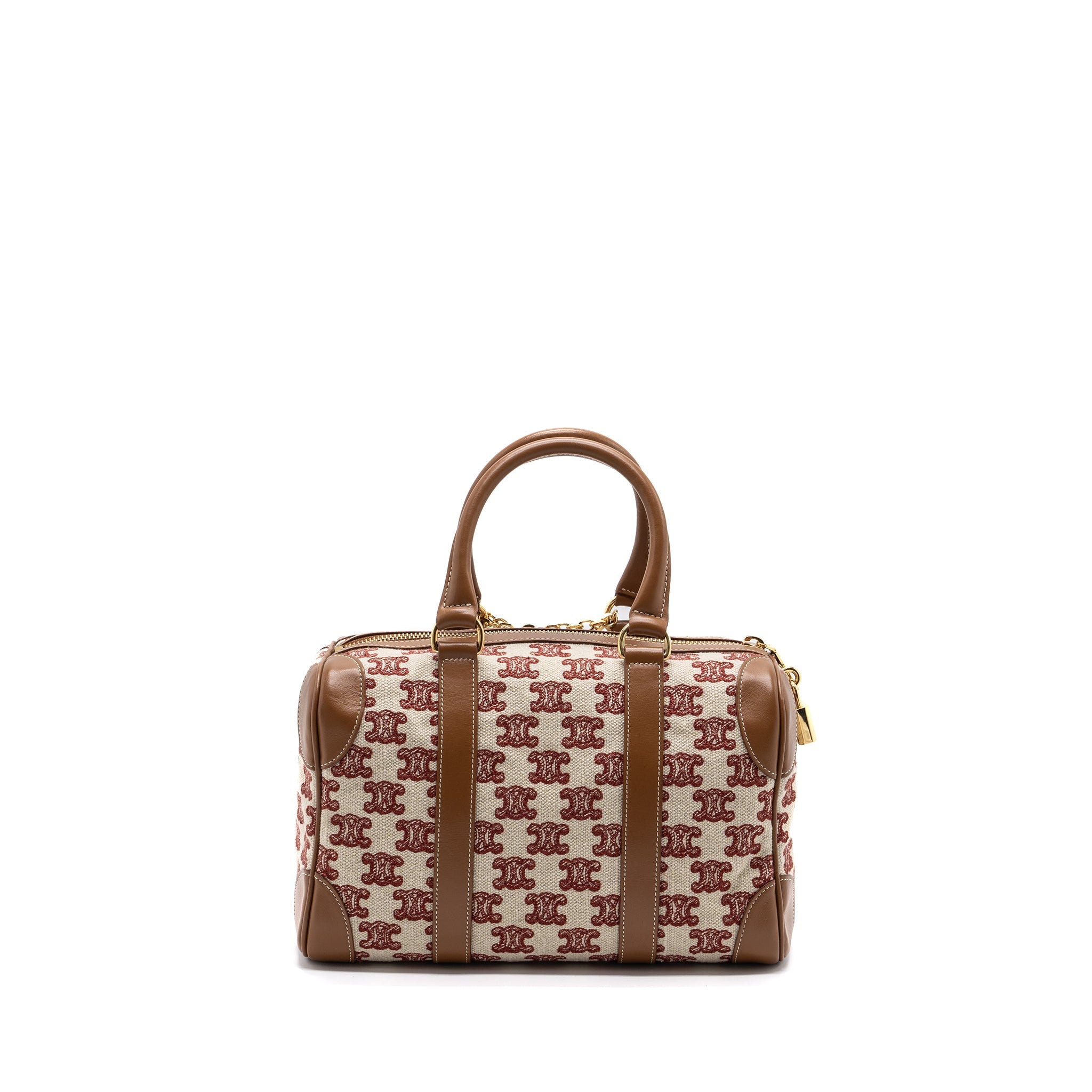 celine-small-boston-textile-triomphe-fox-red-ghw