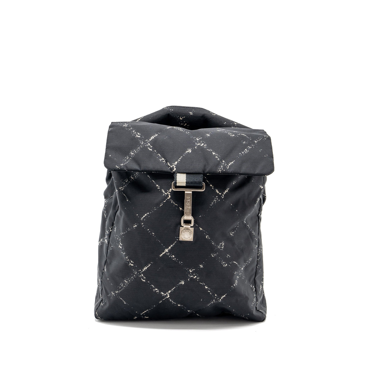 chanel-travel-line-check-nylon-backpack-black-white-ruthenium-hardware