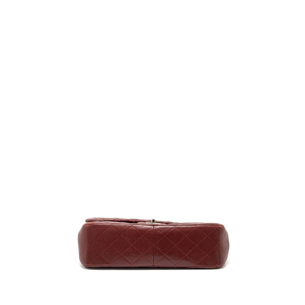 chanel-classic-jumbo-double-flap-bag-caviar-dark-red-shw
