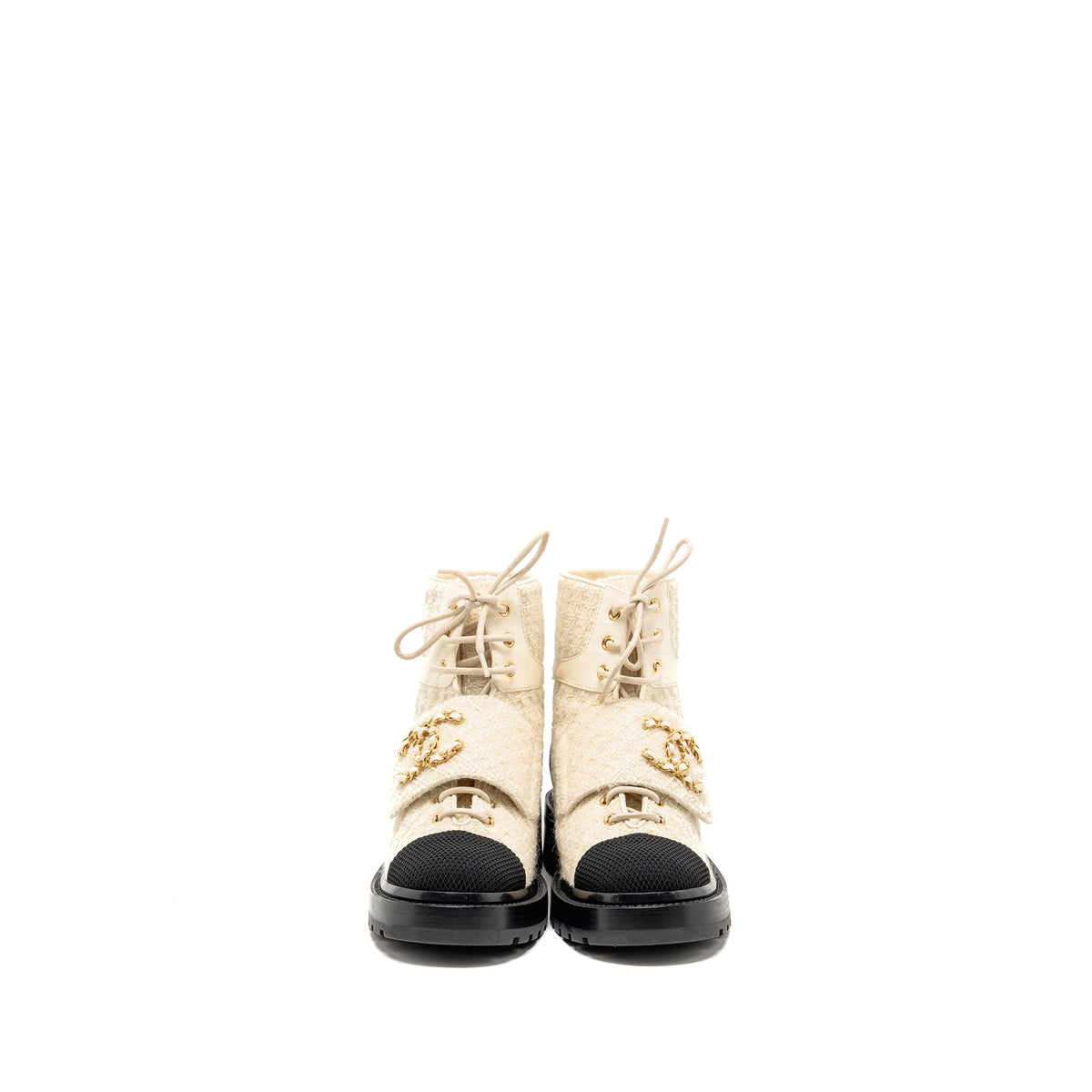 chanel-size-36-5-22k-lace-ups-wool-tweed-fabric-ivory-black-ghw