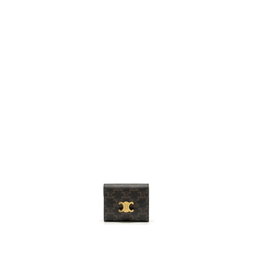 celine-small-triomphe-flap-wallet-canvas-tan-ghw