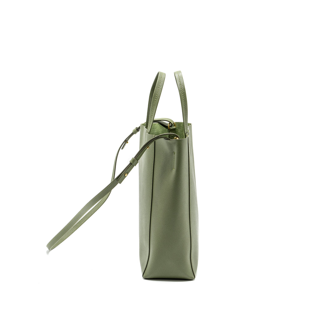 celine-vertical-cabas-tote-bag-grained-calfskin-green-ghw