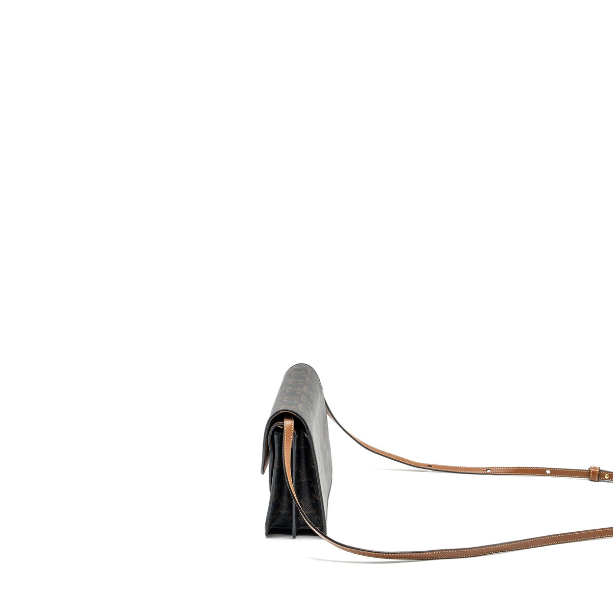 celine-wallet-on-strap-triomphe-canvas-smooth-lambskin-tan-ghw-4