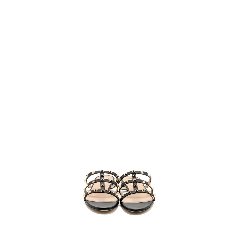valentino-size-38-5-garavani-rockstud-leather-sandals-black-lghw-1