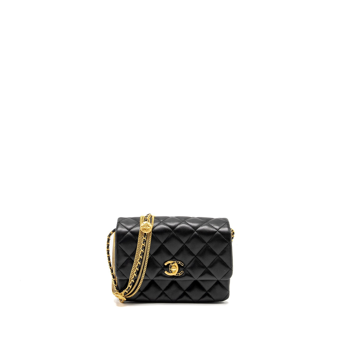 chanel-22a-button-on-chain-flap-bag-lambskin-black-ghw-microchip-copy
